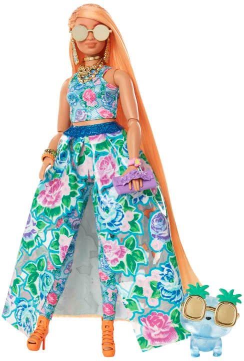 Barbie Extra Fancy Stylová dlouhovláska s modrou kočičkou, Mattel HHN14