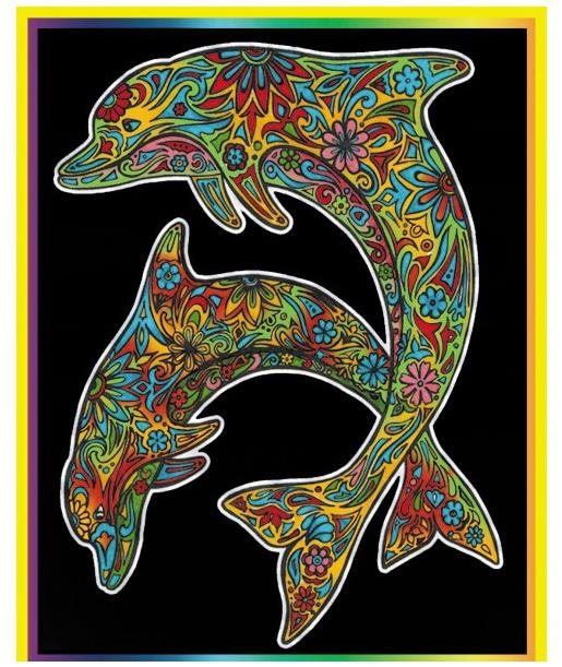 Omalovánky Colorvelvet sametový obrázek - delfín