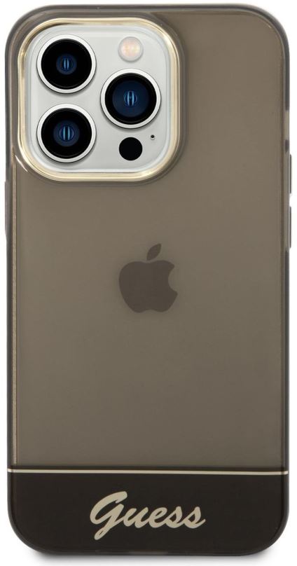 Kryt na mobil Guess PC/TPU Camera Outline Translucent Zadní Kryt pro iPhone 14 Pro Black