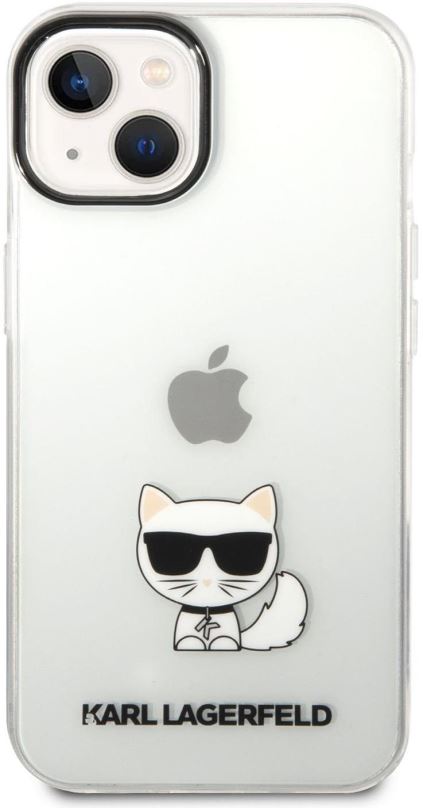 Kryt na mobil Karl Lagerfeld Choupette Logo Zadní Kryt pro iPhone 14 Transparent