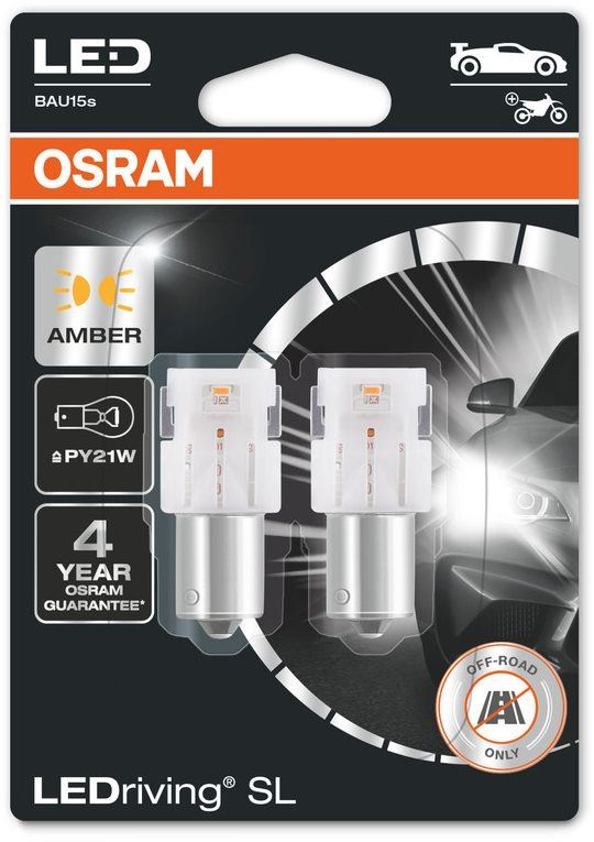 LED autožárovka OSRAM LEDriving SL PY21W Žlutá 12V dva kusy v balení