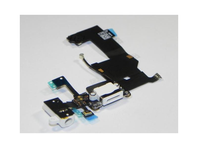 Nabíjecí port + Audio Jack konektor Flex pro Apple iPhone 5S bílá