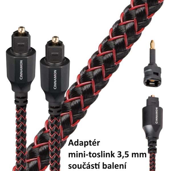 Audioquest Cinnamon Optilink 1,5 m - optický kabel Toslink (+ 3,5 mm mini adaptér)