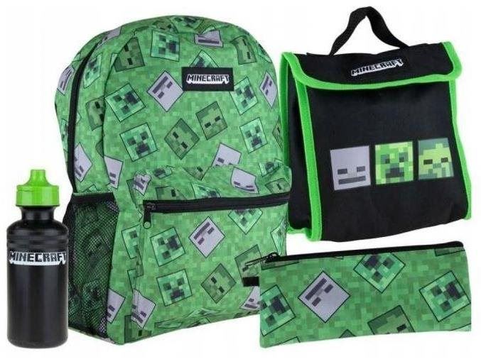 Školní set Školní čtyřdílný set s batohem Minecraft zelený