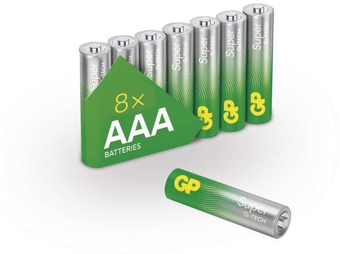 Jednorázová baterie GP Alkalická baterie Super AAA (LR03), 8 ks