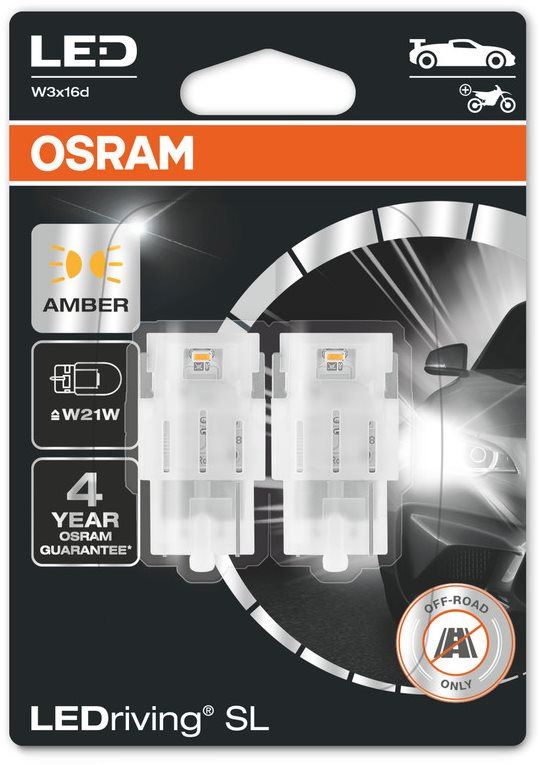 LED autožárovka OSRAM LEDriving SL W21W Žlutá 12V dva kusy v balení