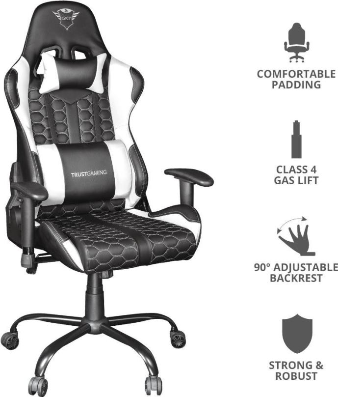 Herní židle Trust GXT 708W Resto Chair White