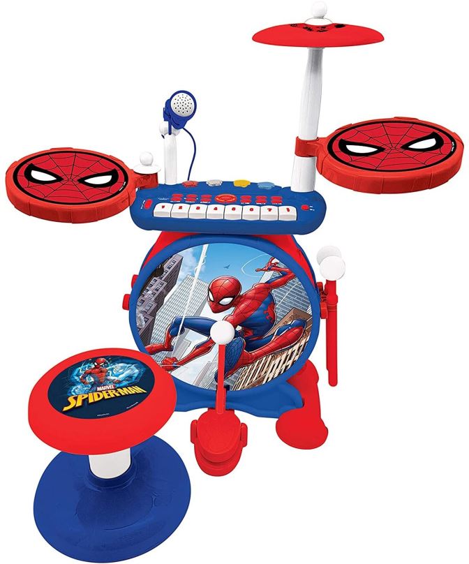 Dětské bicí Lexibook Spider-man Set elektrických bubnů se sedátkem
