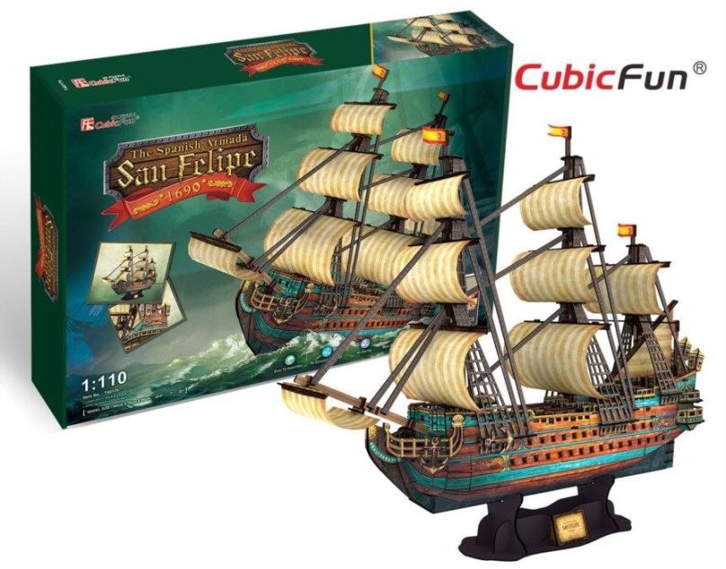 3D puzzle Cubicfun 3D puzzle Plachetnice San Felipe 248 dílků