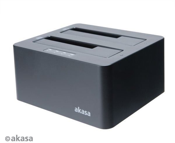 Externí dokovací stanice AKASA DuoDock X3, 2 x Dualní HDD/SSD slot USB 3.1 Gen 1 / AK-DK08U3-BKCM