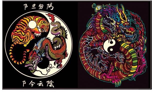 Omalovánky Colorvelvet sametové desky - Yin Yang drak