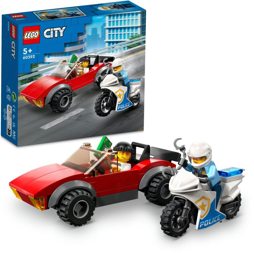 LEGO stavebnice LEGO® City 60392 Honička auta s policejní motorkou