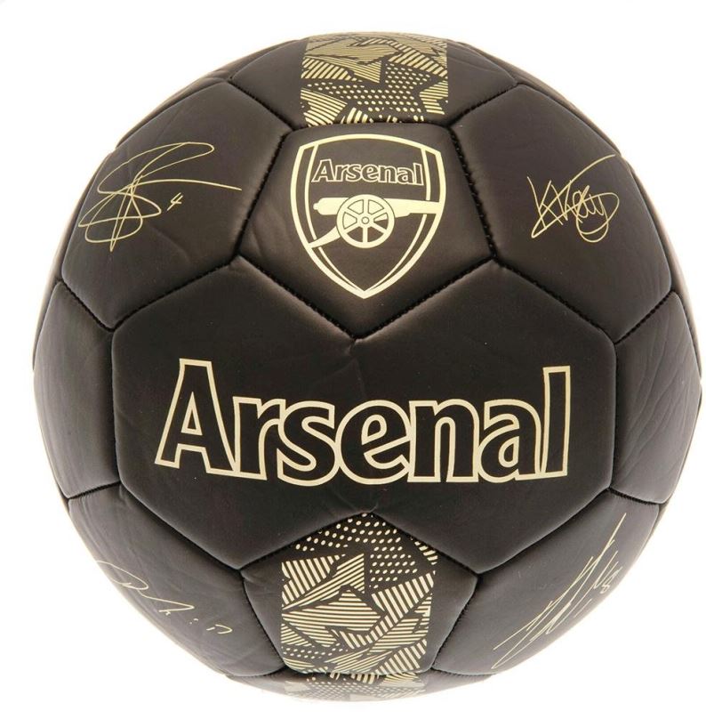 Fotbalový míč Ouky Arsenal FC, černý, zlatý znak, podpisy, vel. 5