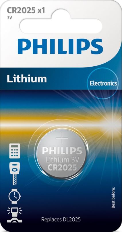Knoflíková baterie Philips CR2025 1 ks v balení