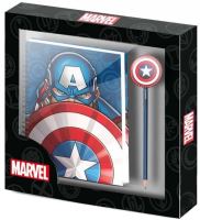 Dárková sada Marvel: Captain America Patriot - blok A5 + tužka