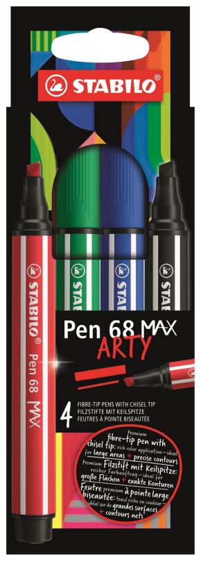 Fixy STABILO Pen 68 MAX - ARTY - 4 ks