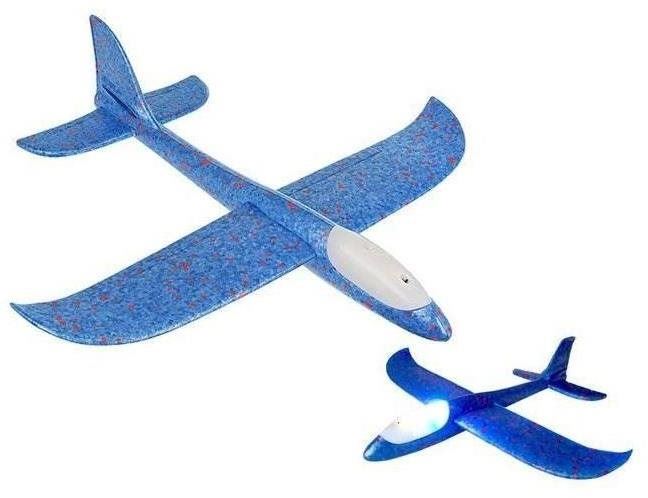 RC Letadlo ISO Pěnové házecí letadlo LED 37 cm modré