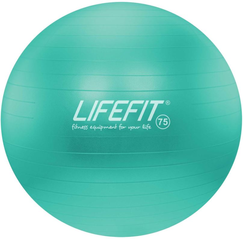 Gymnastický míč Lifefit anti-burst 75 cm, tyrkysový