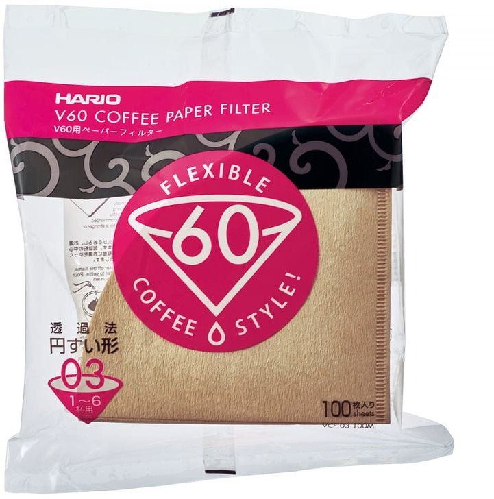 Filtr na kávu Hario Misarashi papírové filtry V60-03, nebělené, 100ks