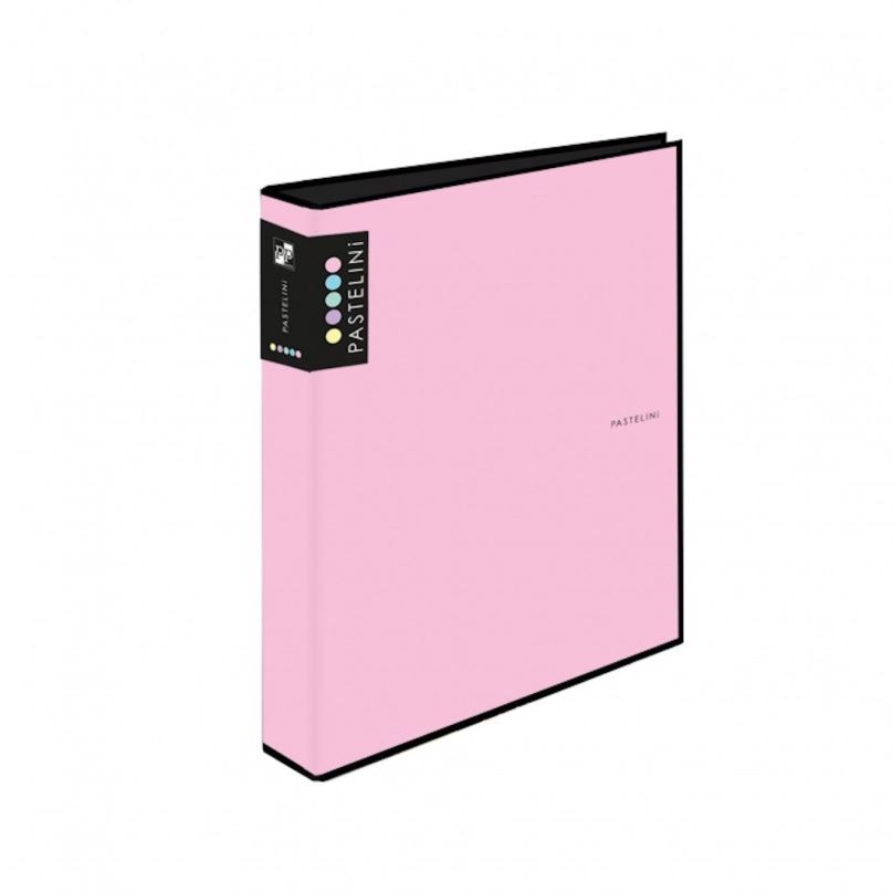 Šanon PASTELINI čtyřkroužkový, A4, 4 cm, růžový