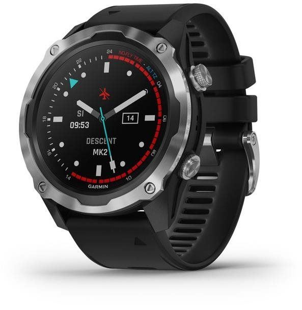 Chytré hodinky Garmin Descent Mk2 Nerezová ocel s černým řemínkem