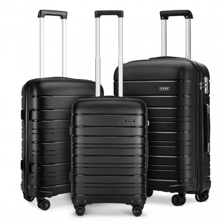 Sada kufrů Kono Sada 3 cestovních kufrů 2091 černý S M L