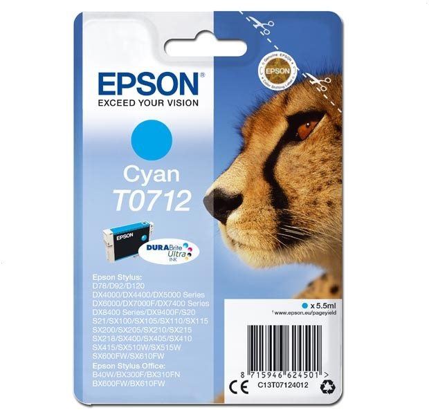 Cartridge Epson T0712 azurová