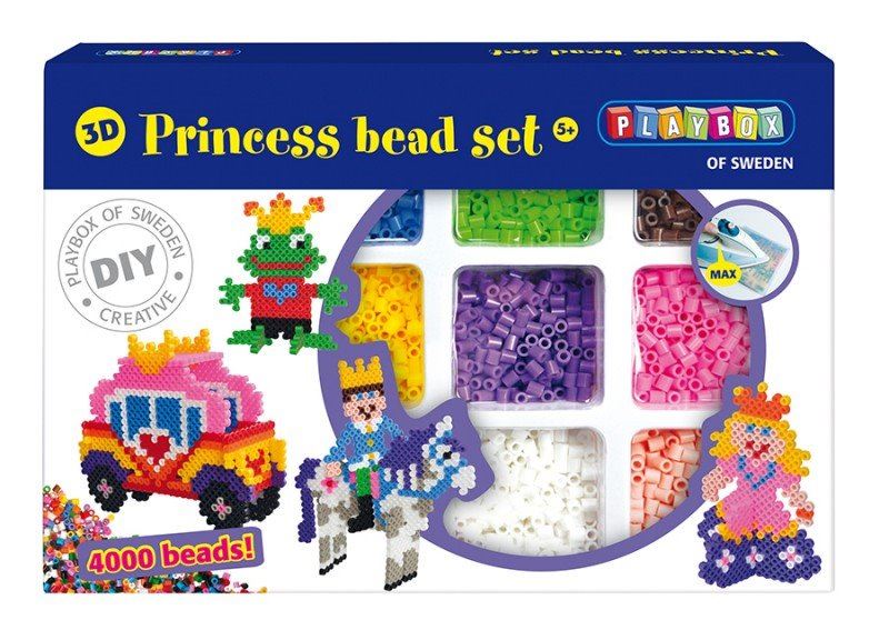PLAYBOX Zažehlovací korálky Pohádky s princeznou 3D, 4000ks
