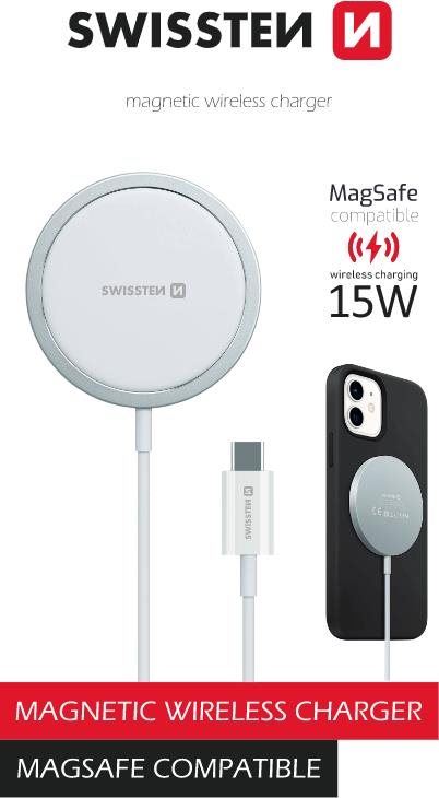 MagSafe bezdrátová nabíječka Swissten MagStick wireless nabíječka pro Apple iPhone (kompatibilní s MagSafe)
