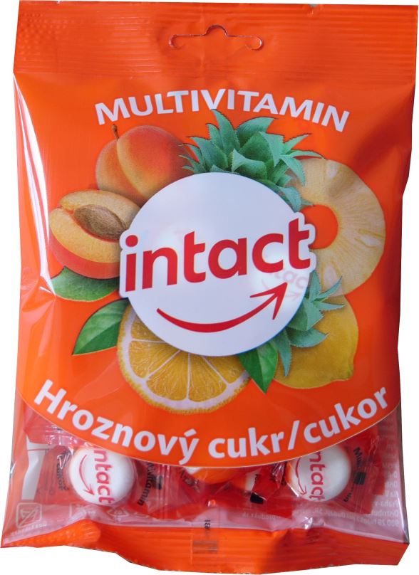Multivitamín Intact hroznový cukr MULTIVITAMIN pastilky 75g