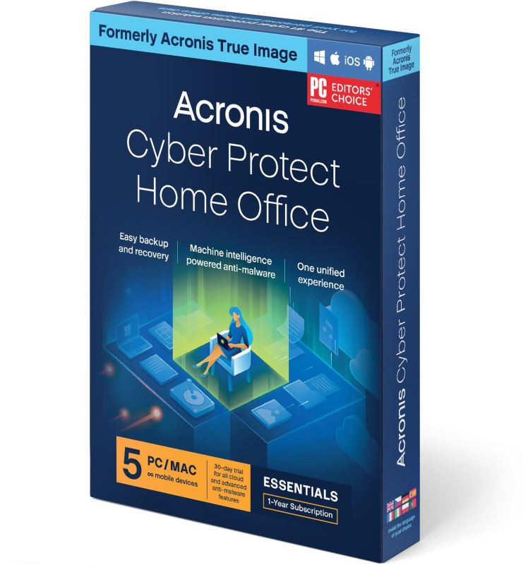 Zálohovací software Acronis Cyber Protect Home Office Essentials pro 5 PC na 1 rok (elektronická licence)