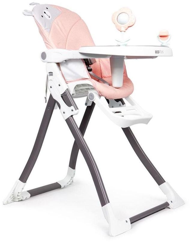 ECOTOYS Jídelní židlička růžová