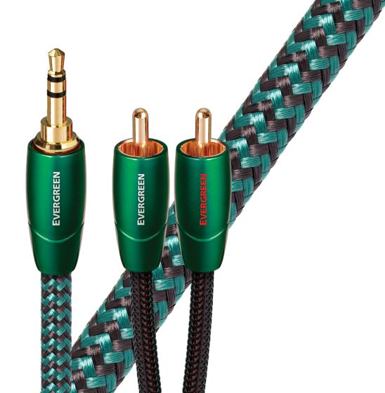Audioquest Evergreen JR 1,5 m - audio kabel 3,5 mm jack samec - 2 x RCA