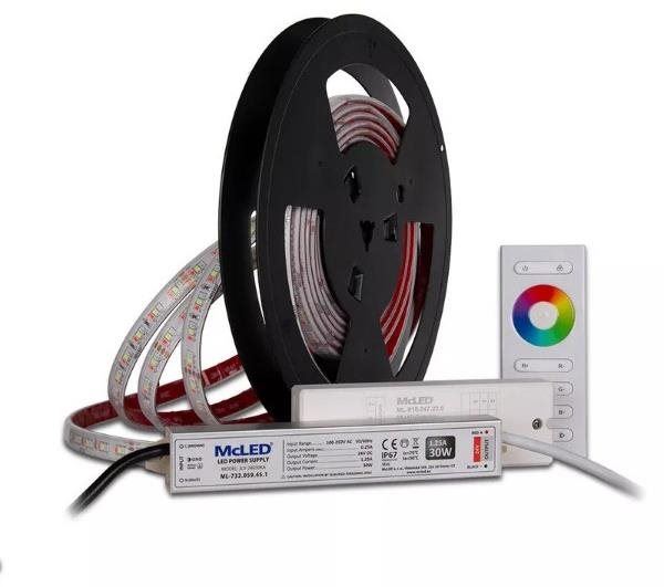 LED pásek McLED - sestava LED pásky do sauny barevná RGB 5 m