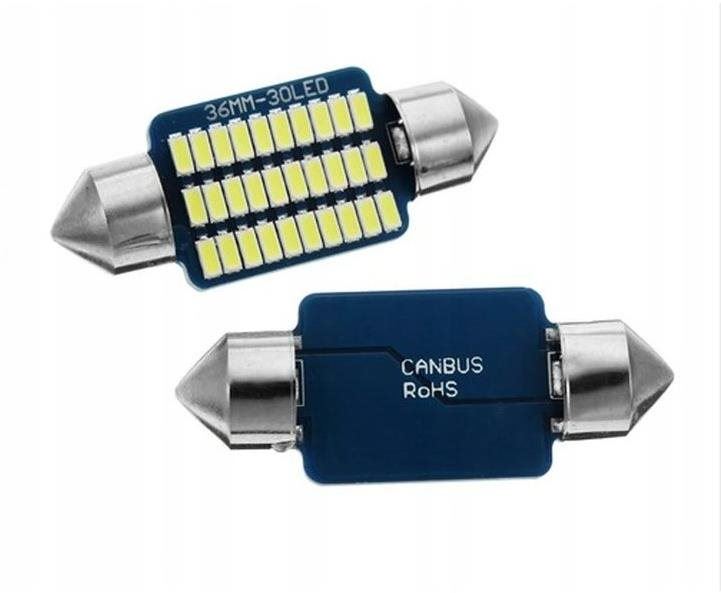 LED autožárovka Rabel 36 mm Canbus 30 smd 3014 C5W C10W SV8,5 bílá + stabilizátor