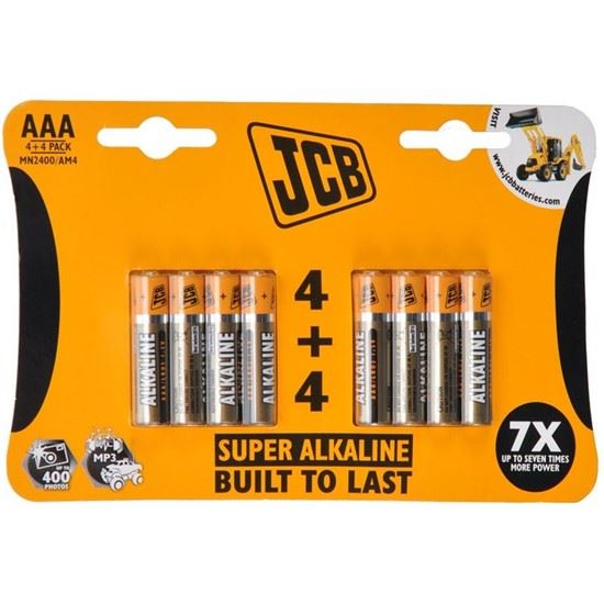 JCB SUPER alkalická baterie LR03 (AAA), 8 ks