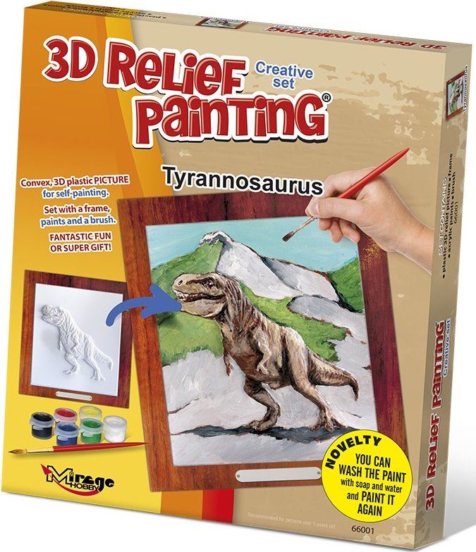 MIRAGE HOBBY Kreativní sada 3D malování Relief Painting: Tyrannosaurus