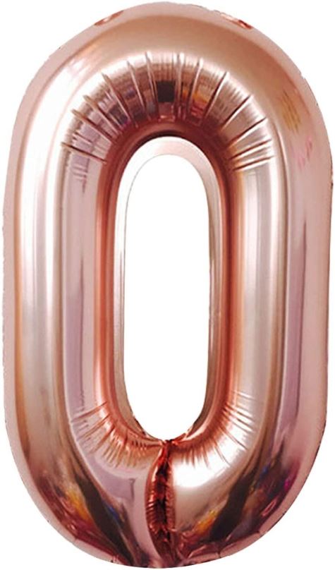 Balonky Atomia fóliový balón narozeninové číslo 0, ružovo zlatý 82 cm
