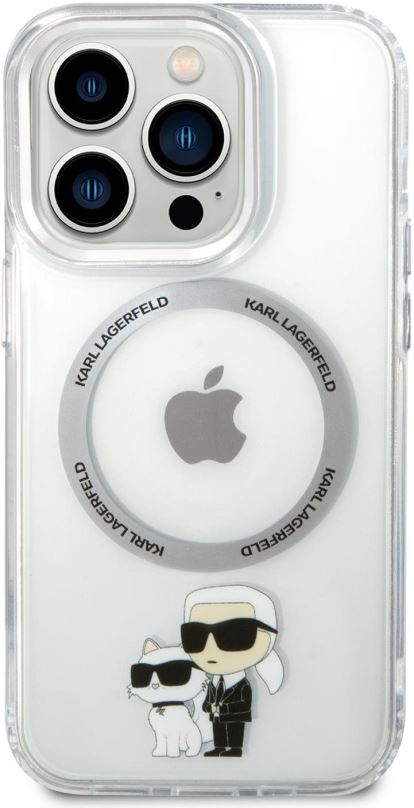 Kryt na mobil Karl Lagerfeld IML Karl and Choupette NFT MagSafe Zadní Kryt pro iPhone 13 Pro Transparent