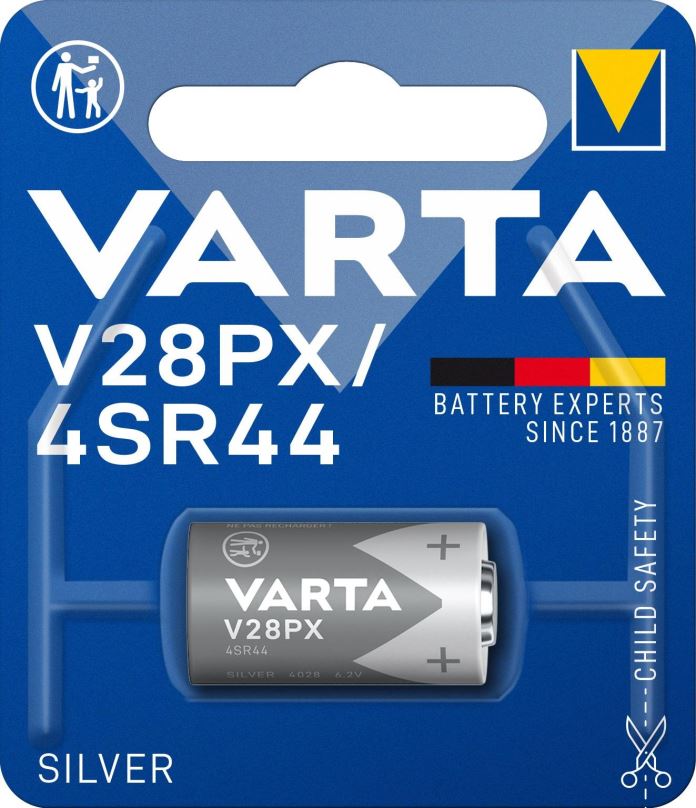 Knoflíková baterie VARTA speciální baterie s oxidem stříbra V28PX/4SR44 1ks