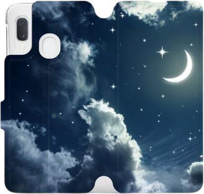 Kryt na mobil Flipové pouzdro na mobil Samsung Galaxy A20e - V145P Noční obloha s měsícem