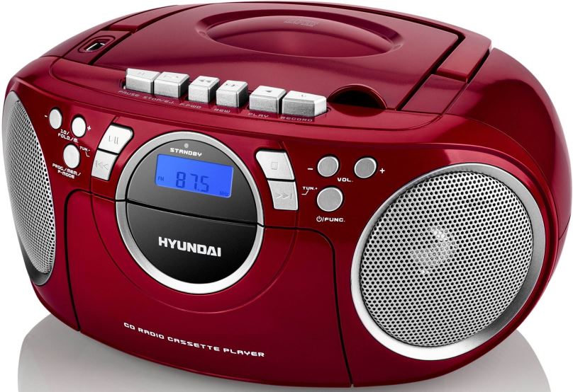 Radiomagnetofon Hyundai TRC 788 AU3RS červeno-stříbrný