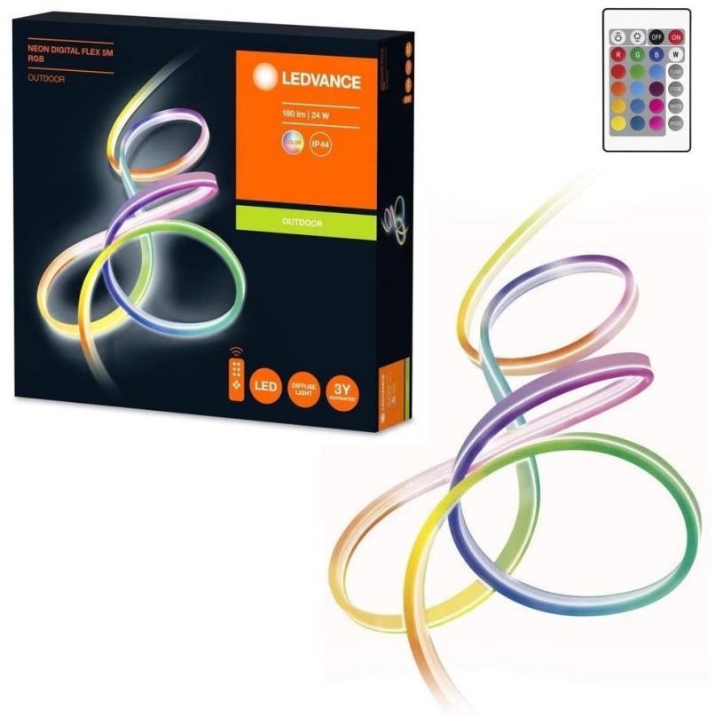 LED pásek Ledvance - LED RGB Stmívatelný venKovní pásek FLEX 5m LED/23W/230V IP44 + dálKové ovládání