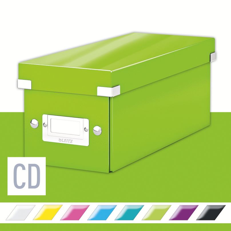 Archivační krabice LEITZ WOW Click & Store CD 14.3 x 13.6 x 35.2 cm, zelená
