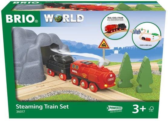 Vláčkodráha BRIO WORLD 36017 Vánoční vlaková sada s parní lokomotivou na baterie