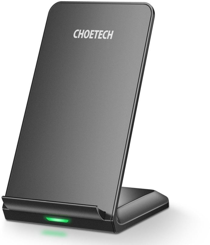 Bezdrátová nabíječka ChoeTech 15W 2 Coils Super Fast Wireless Charging Stand Black
