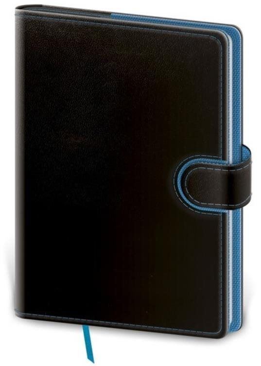 Diář Zápisník Flip M tečkovaný černo/modrý
