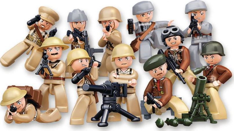 SLUBAN stavebnice WWII Minifigurky 1 (kompatibilní s LEGO)