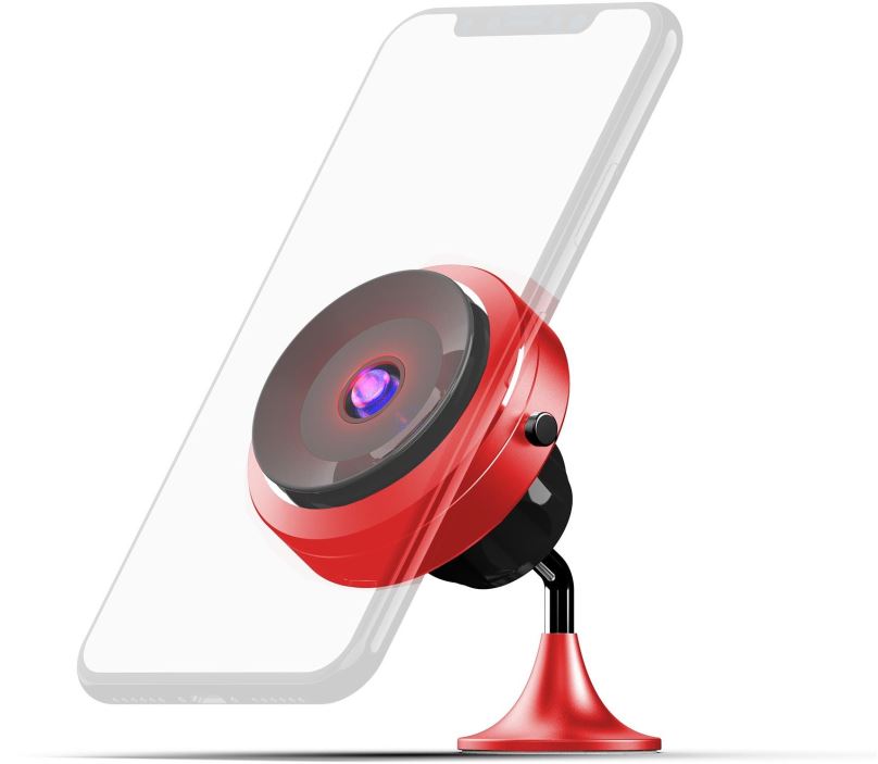 Držák na mobilní telefon Misura MA05- Držák mobilu s el. přísavkou a bezdrátovým QI.03 nabíjením - RED