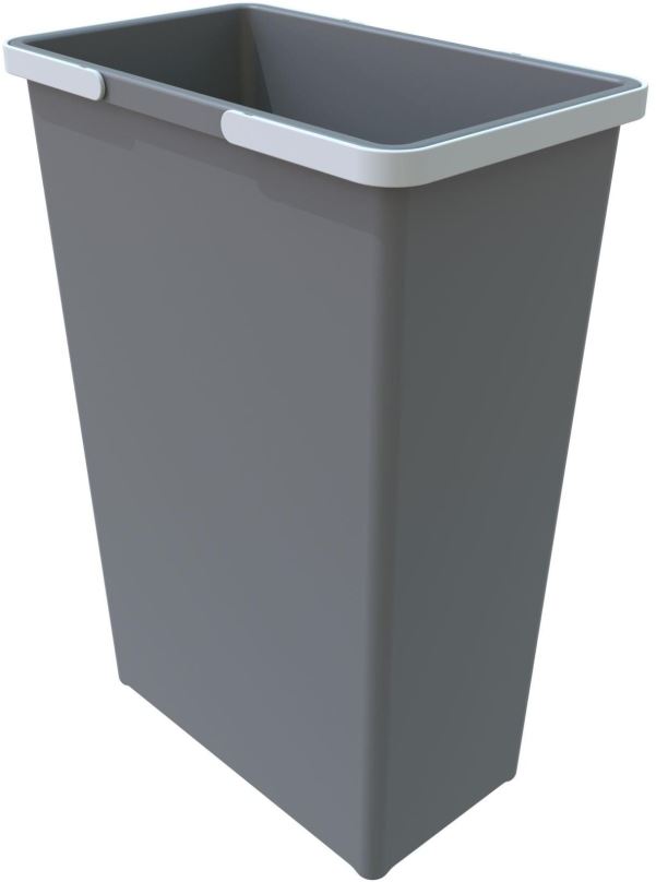 Odpadkový koš Elletipi Plastový koš s rukojeťmi BIG XL,35 L, šedý, 53 x 22,5 x 37 cm